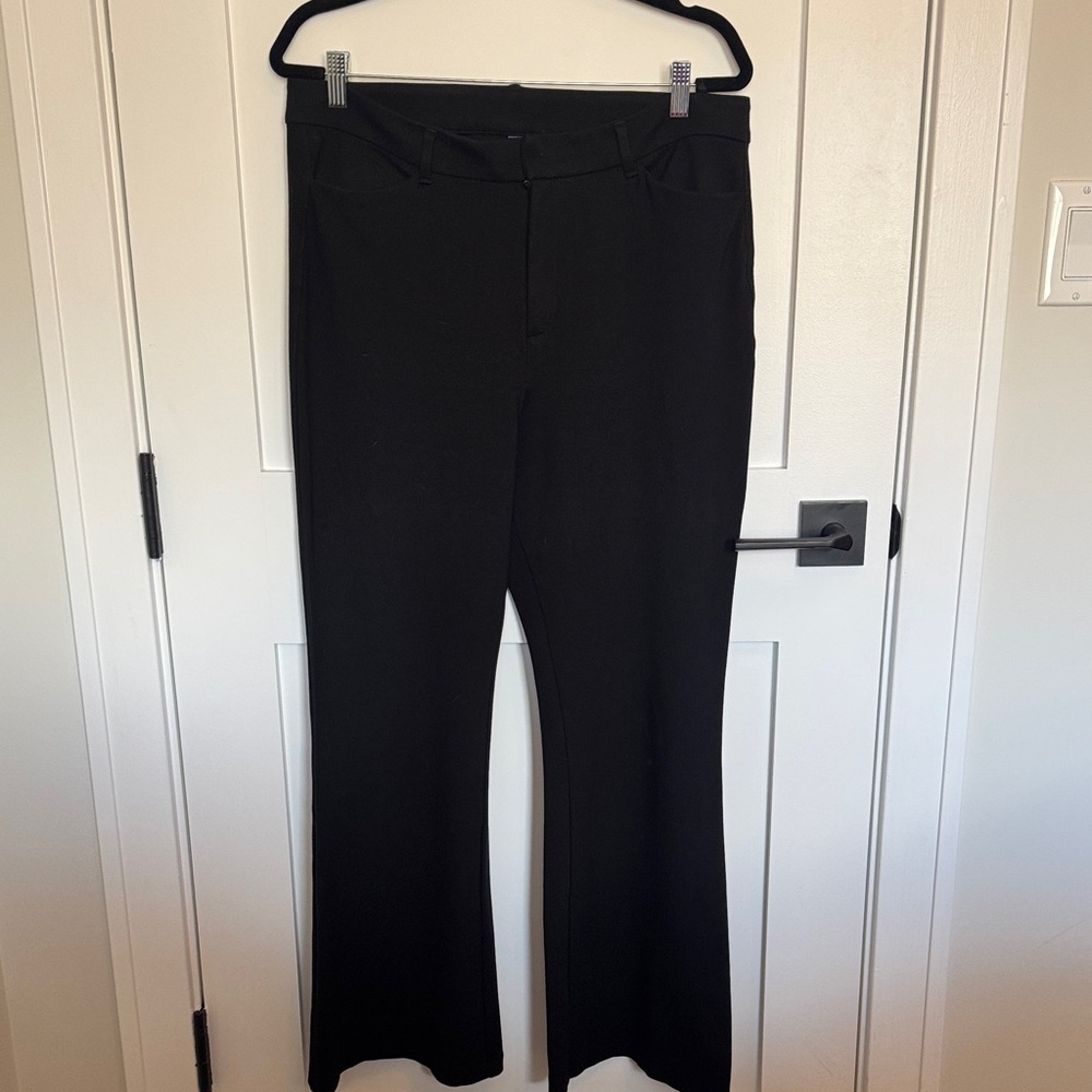 Old Navy Black Ponte Knit Flare Trousers, Good condition, sz 14